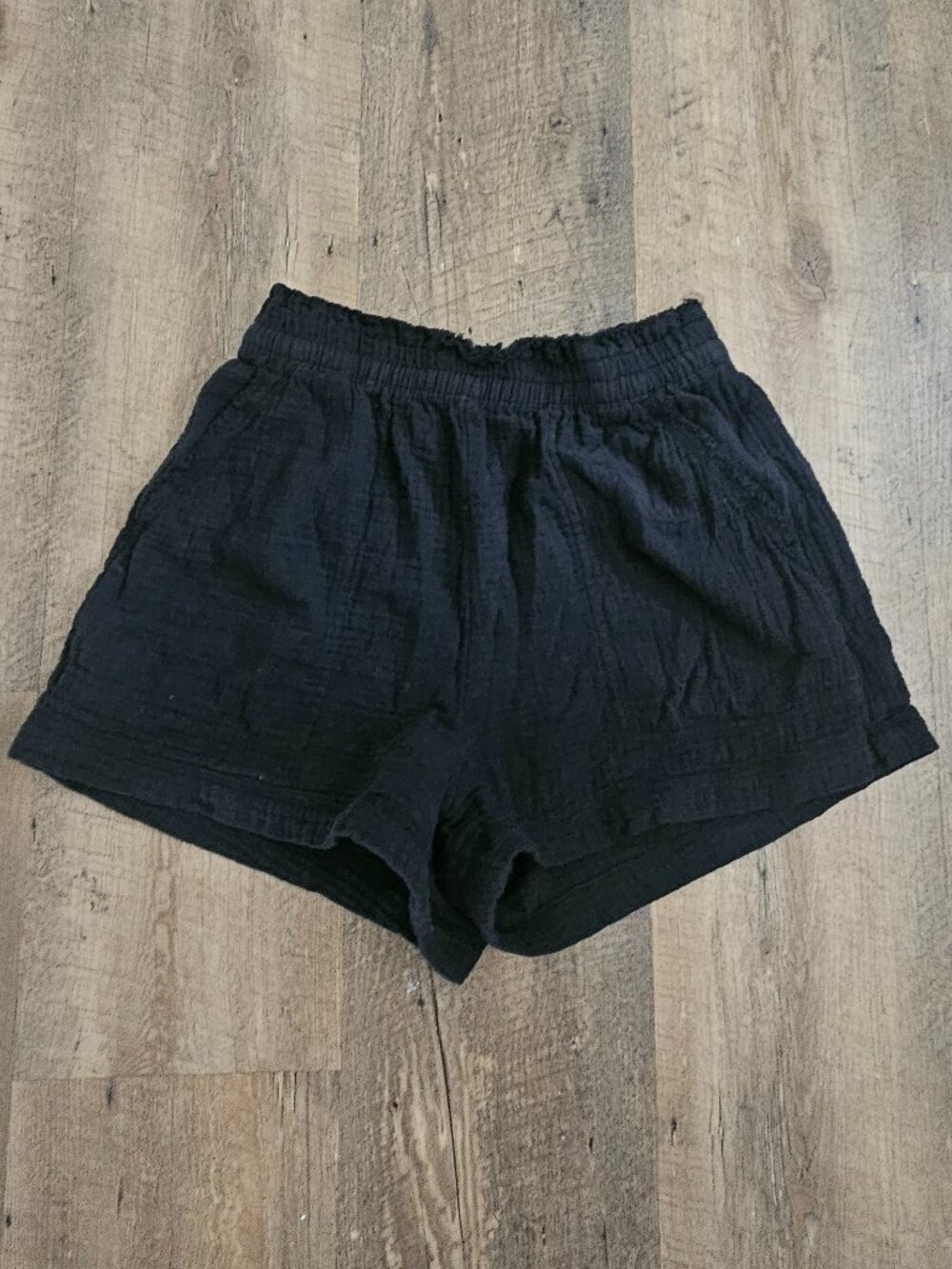 Aerie Black Cotton Gauze Pull-On Shorts Size XS